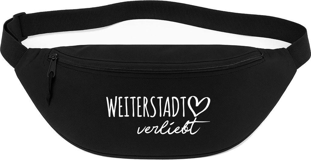 Huuraa Bauchtasche Weiterstadt verliebt 2,5 Liter Black Polyester Crossbody Bag Geschenkidee