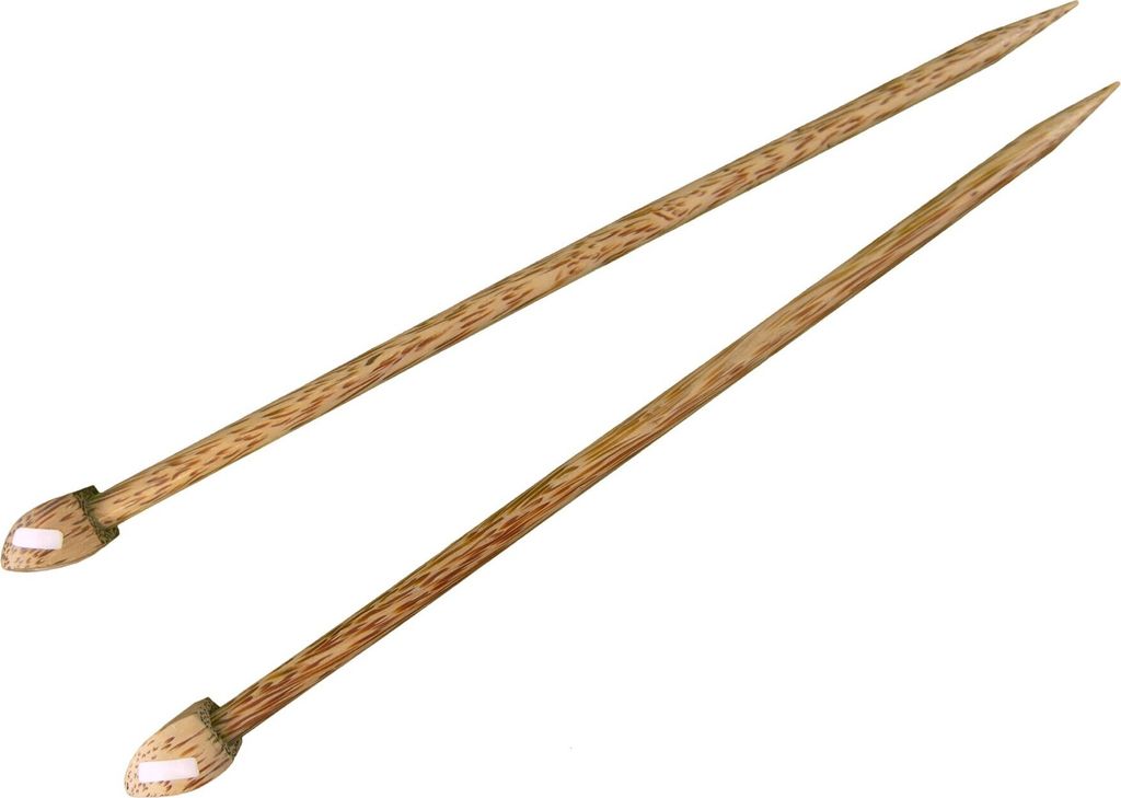 Handschmeichler! Stricknadeln Palmholz m. Bone 35 cm, Gr. 10,0 mm