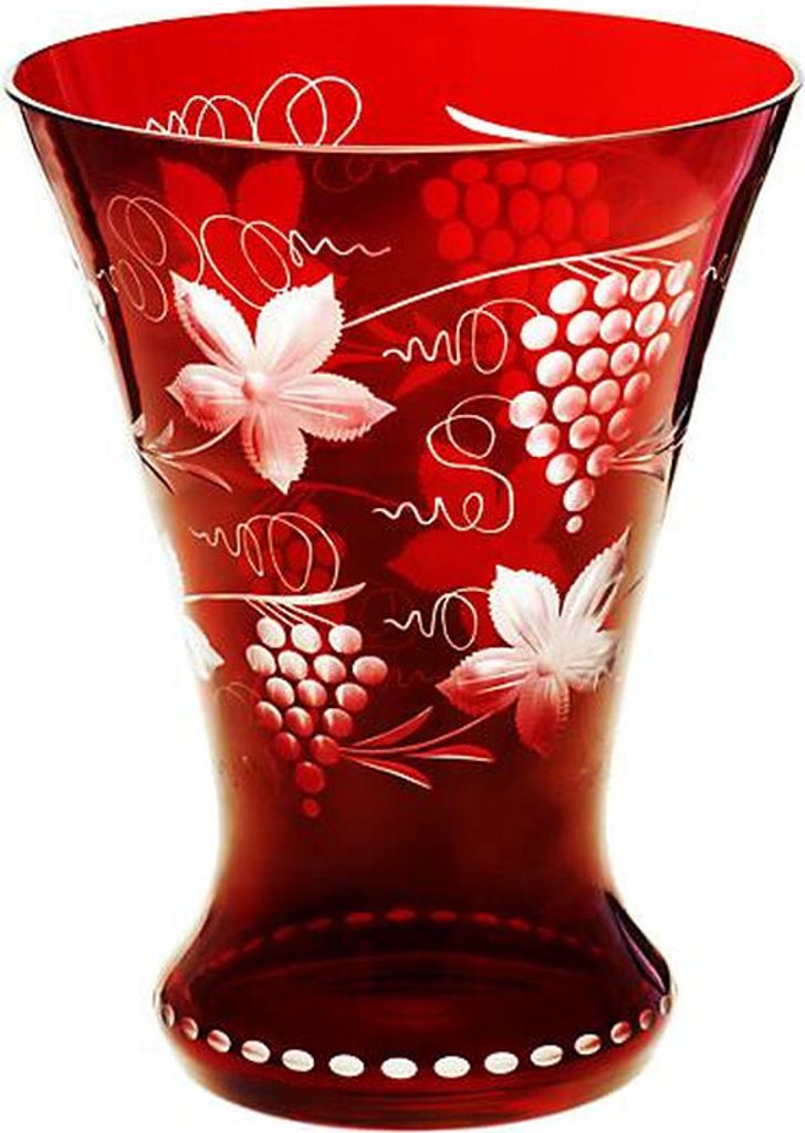 Vase Red Queen 21 cm, Rot, aus Glas