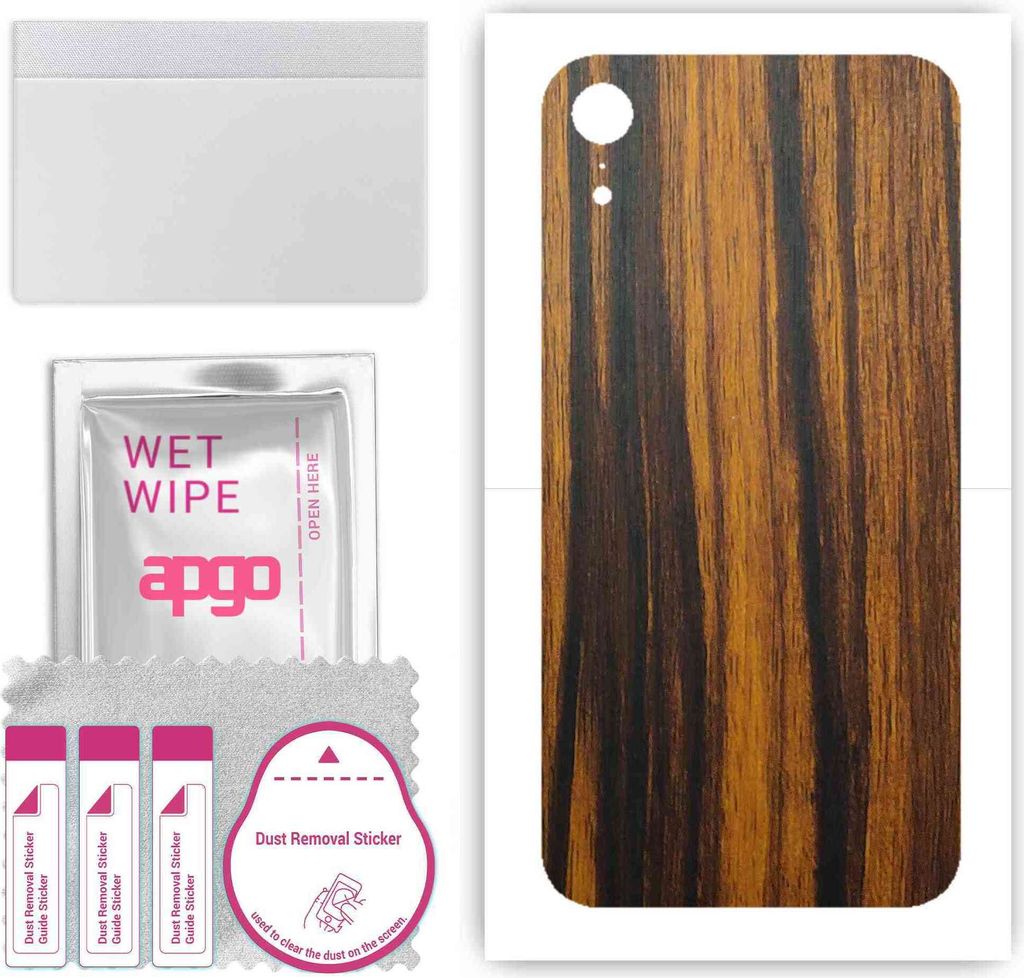 apgo Rückseite Schutzfolie, Skin, kompatibel mit Apple iPhone XR, Hinten Displayschutzfolie aus Vinylfolie, kratzfest, einfache Montage - Tigerwood
