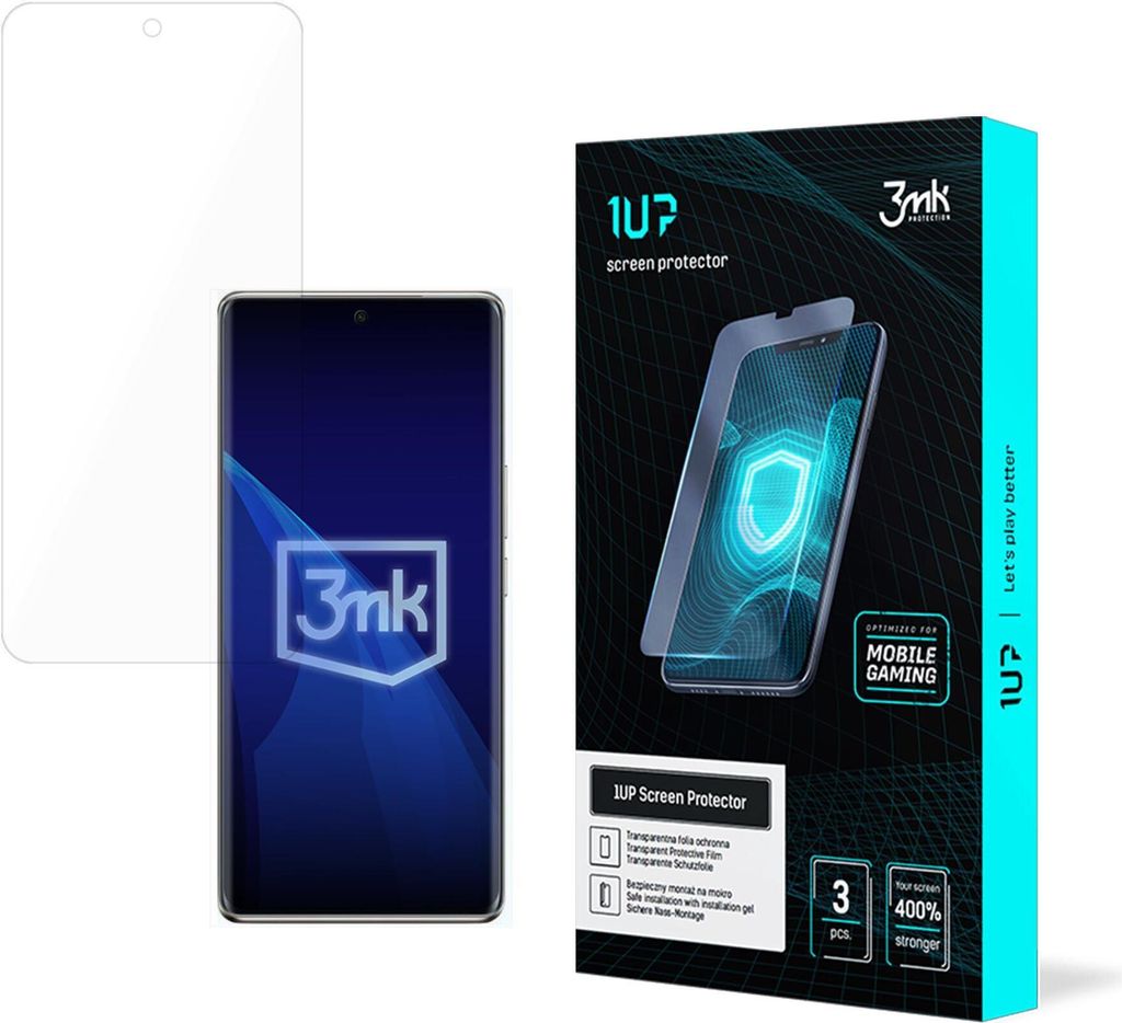 3mk Display Schutzfolie 1UP für Vivo V40 Lite 5G transparent Gaming (3 Stück)