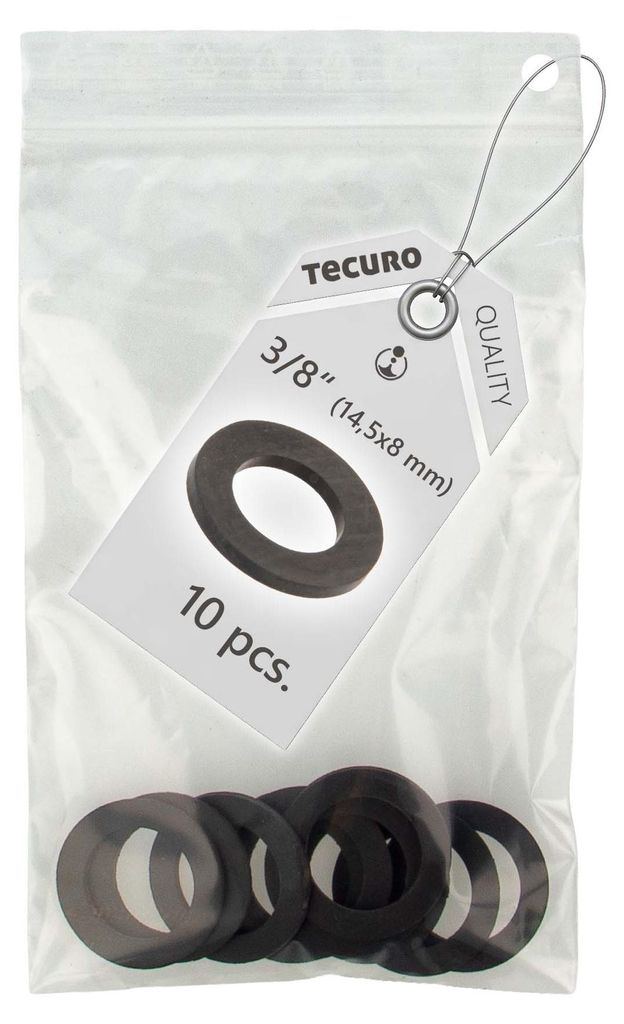 tecuro 10 x Gummidichtung 3/8" (8 x 14,5 x 2 mm) für Produktbild 