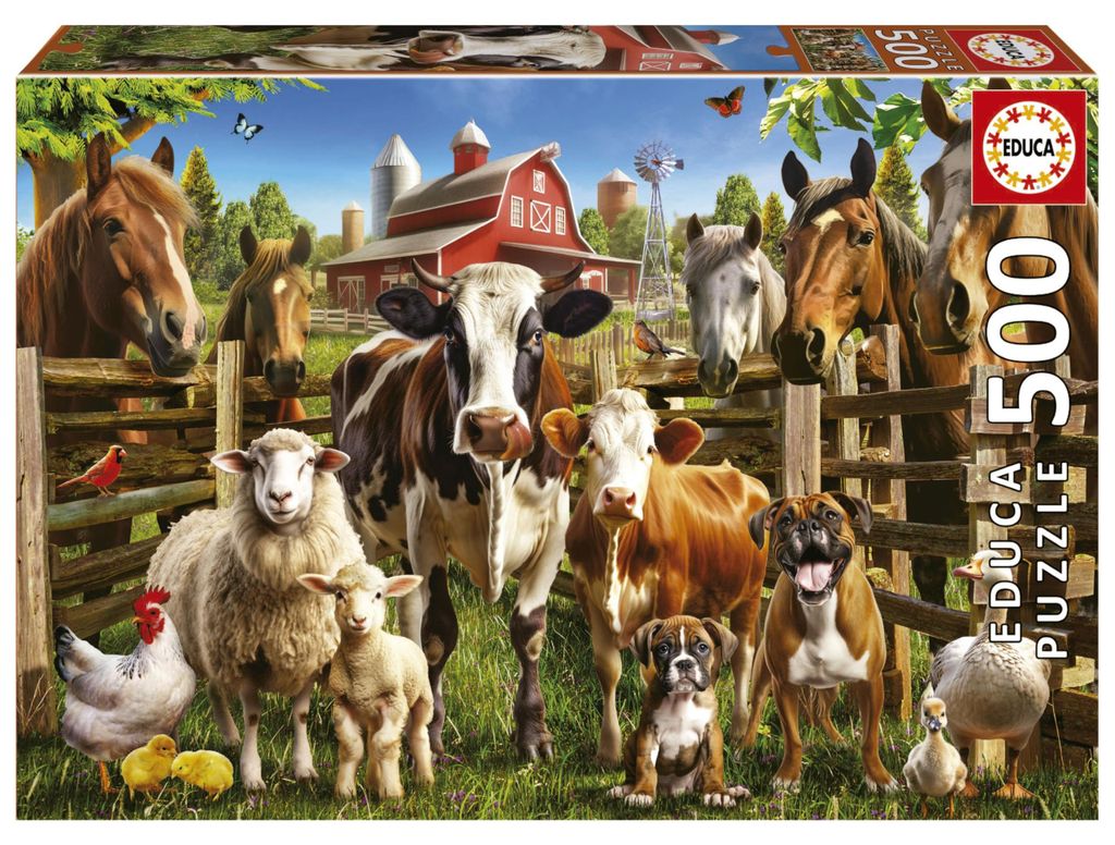 Rompecabezas "Amigos de la granja" de 500 piezas Imagen del producto 