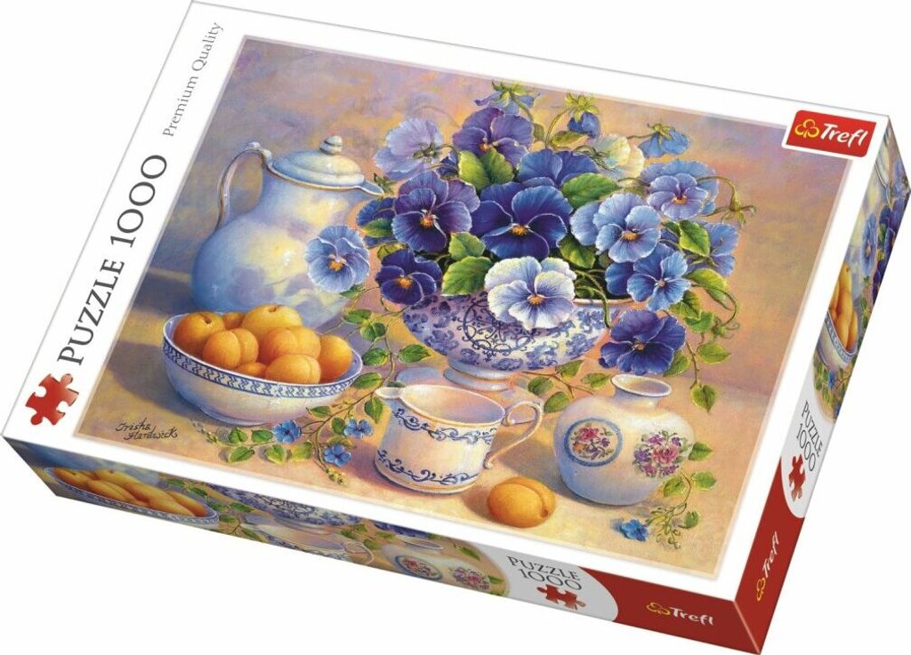 Modrý květinový relax: Puzzle pro chvíle pohody Obrázek produktu 