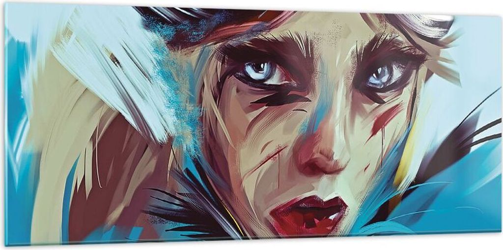Bilder auf glas - Einteilig - Stück Modern Frau - 120x50cm - Glasbilder - Wandbilder - Bilder - zum Aufhängen bereit - Wanddekoration aus Glas - ...