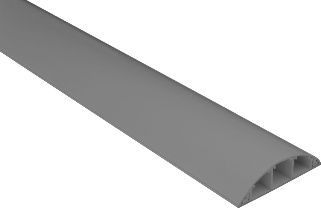 HEXIM Kabelkanal 2 Meter (1 Leiste) 68x18mm grau PVC Kunststoff halbrunde Kabelabdeckung extra breit - für Wand Boden & Decke TV Kabel LAN Strom K...