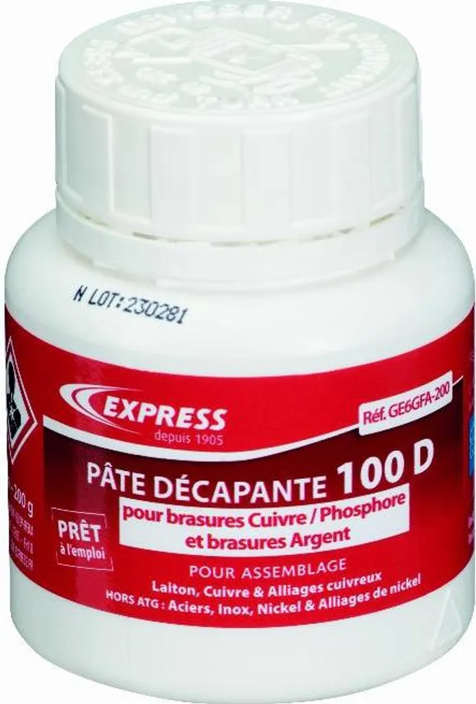 Pâte décapante GE6GFA-200 action rapide pour soudure cuivre phosphore
