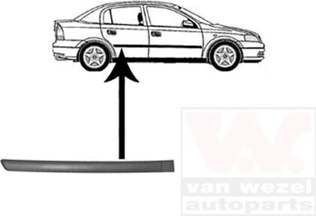 VAN WEZEL Enjoliveur Arrière Droit Noir pour Opel Astra G 5880154