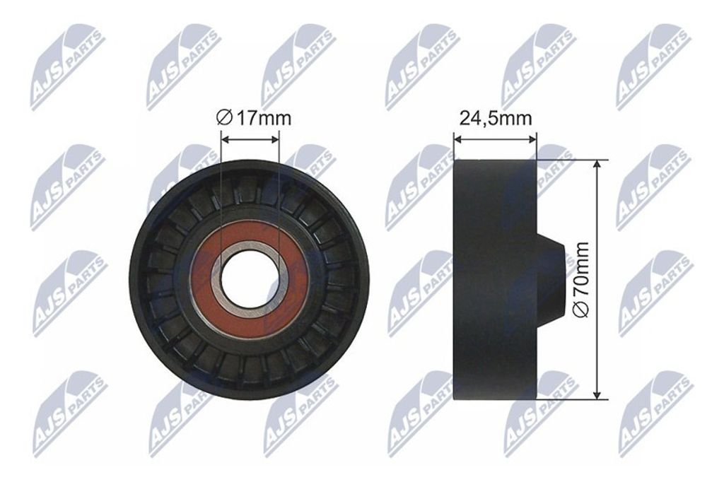 NTY Umlenkrolle Keilriemen Umlenkrole Keilriemen RNK-AR-012 für FIAT STILO (192) 24,5mm 17mm 70mm