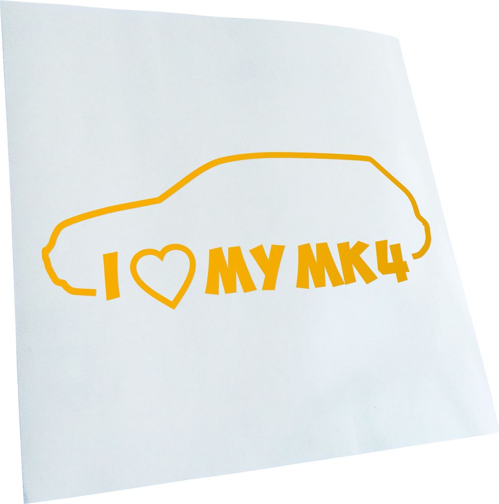 Kiwistar - Autoaufkleber - I Love My MK4 Heckscheibenaufkleber - Aufkleber für Auto Kfz Fahrrad, LKW, Truck Mofa