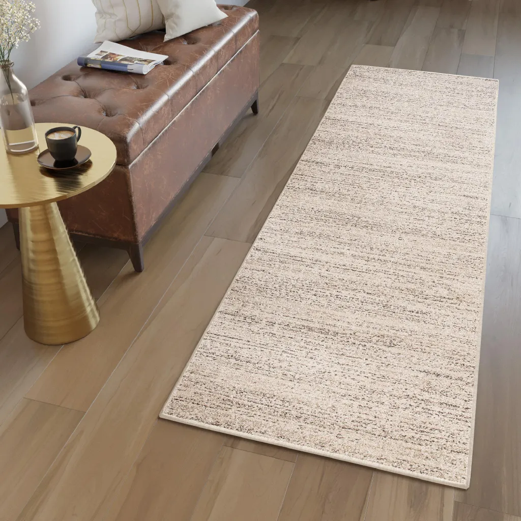 Tapiso SARI Tapis Moderne Crème 60x220 cm Idéal pour Couloir et Entrée