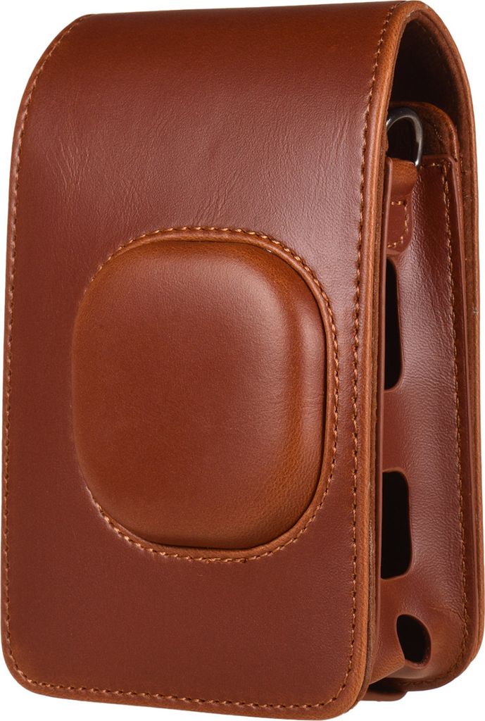Kompakte Sofortbildkameratasche aus Kunstleder mit Schulterriemen Kompatibel mit Fujifilm Fuji Instax mini LiPlay Kamerataschen, Braun