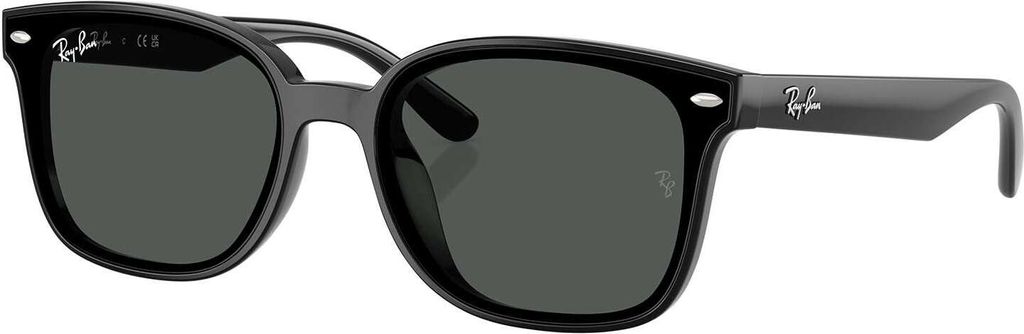 A pair of black sunglasses shown from a front-diagonal angle against a white background.