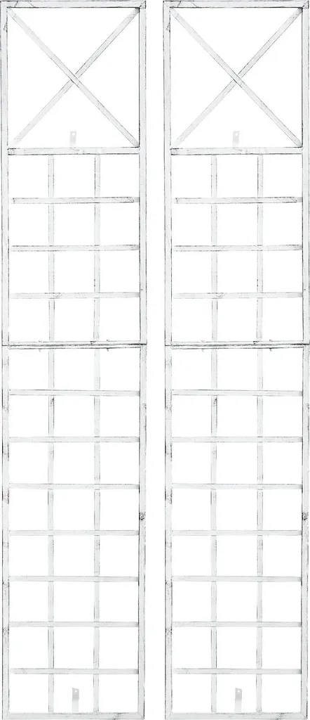 Aménager un jardin vertical avec le duo de treillages Trigo blanc vieilli