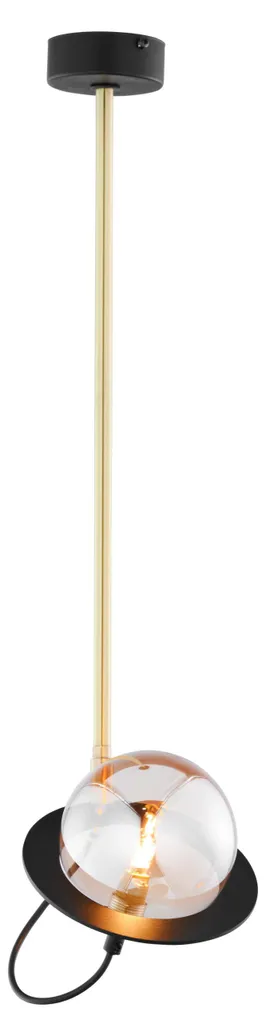 Lustre Suspension Moderne Métal Noir et Doré 65cm pour Salon Jupiter
