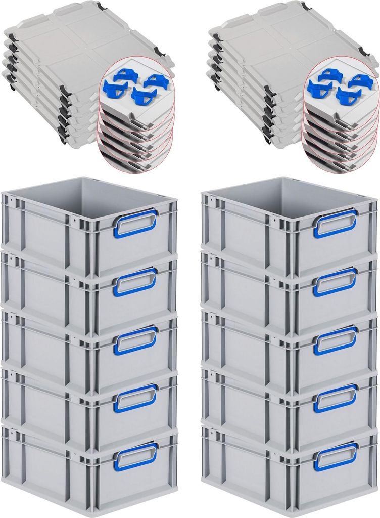 SuperSparSet 10x Eurobox NextGen Color mit Auflagedeckel Produktbild 