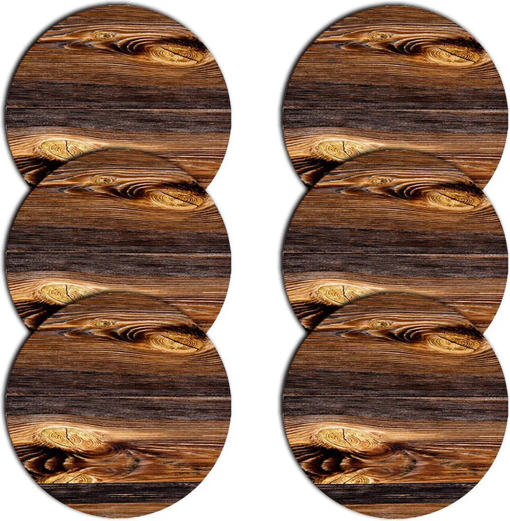 Tovaglietta Bertoni, 6 pezzi, rotonda, 33 cm, tovaglietta, motivo: legno