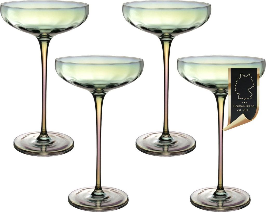 Intirilife 4x Martini Glas mit Regenbogen Schimmer und Produktbild 