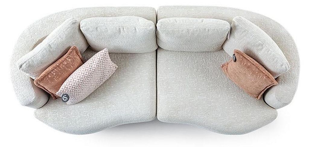 Designer Modern Wohnzimmer 3-Sitzer Sofa Weiß Einfarbig Luxus Stil Stoffsofa