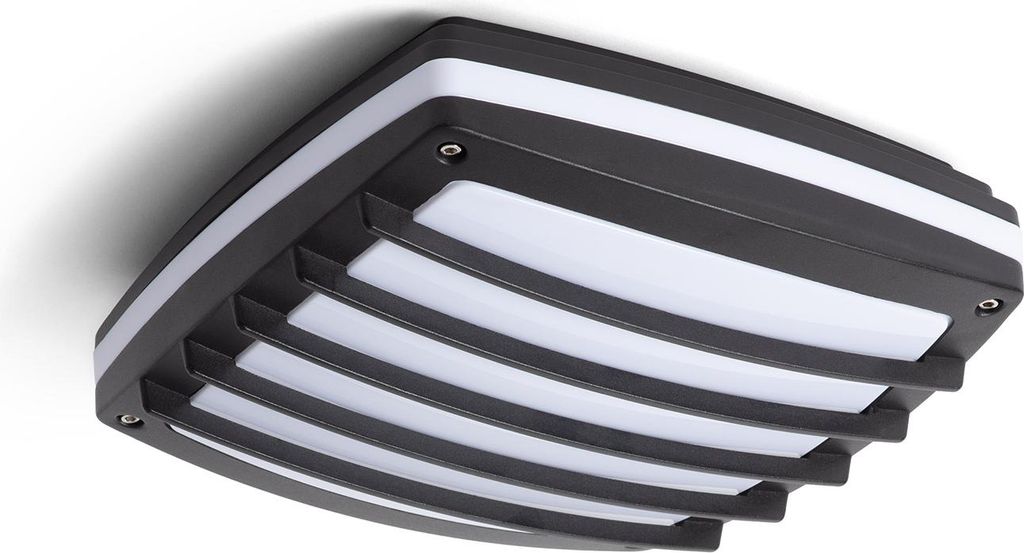 Deckenleuchte Eckig Aluminium für Aussen 300x300mm Domia Schwarz