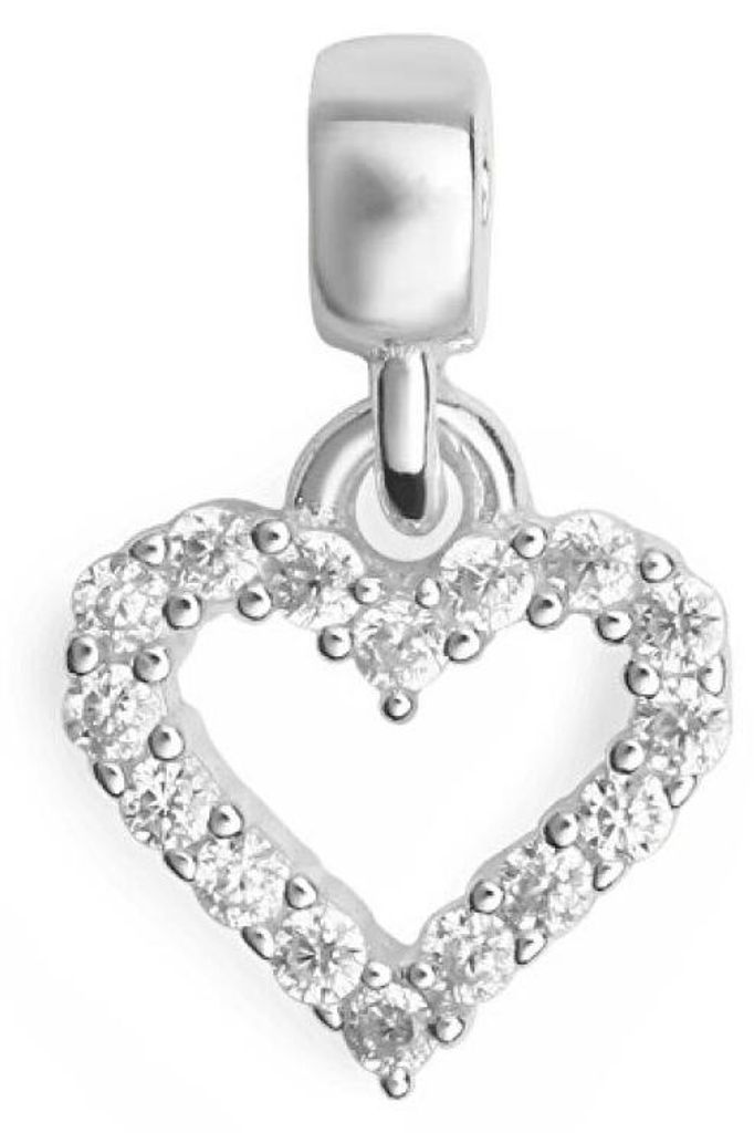 Silberner Herzanhä nger mit klaren Kristallen Charms DW00401051