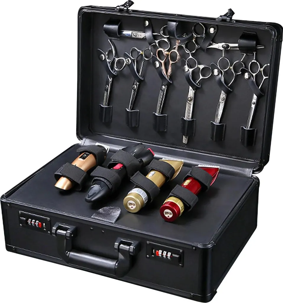 Mallette portable pour coiffeur à domicile avec grande capacité noir