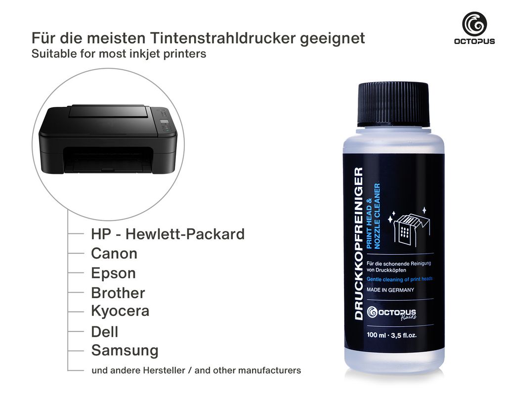 Düsenreiniger 100ml, Druckkopfreiniger für Druckköpfe Produktbild 