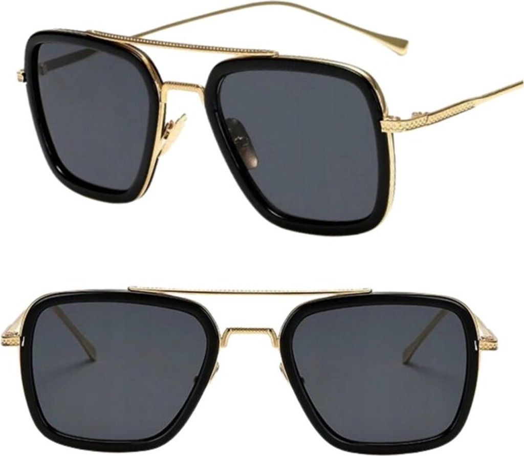Lunettes de soleil pilote rétro unie de style steampunk, Image du produit 