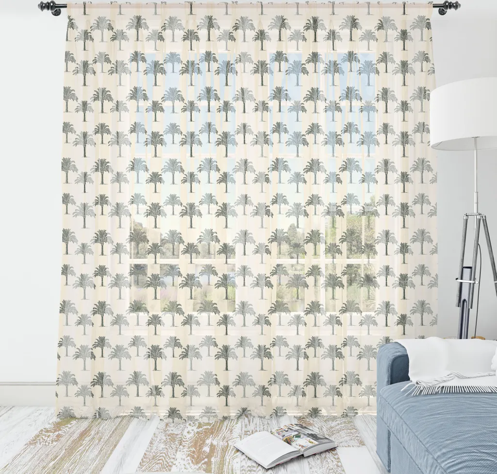 Décoration Murale Tissu Satiné Motif Jungle Vintage 210x274 cm Vert