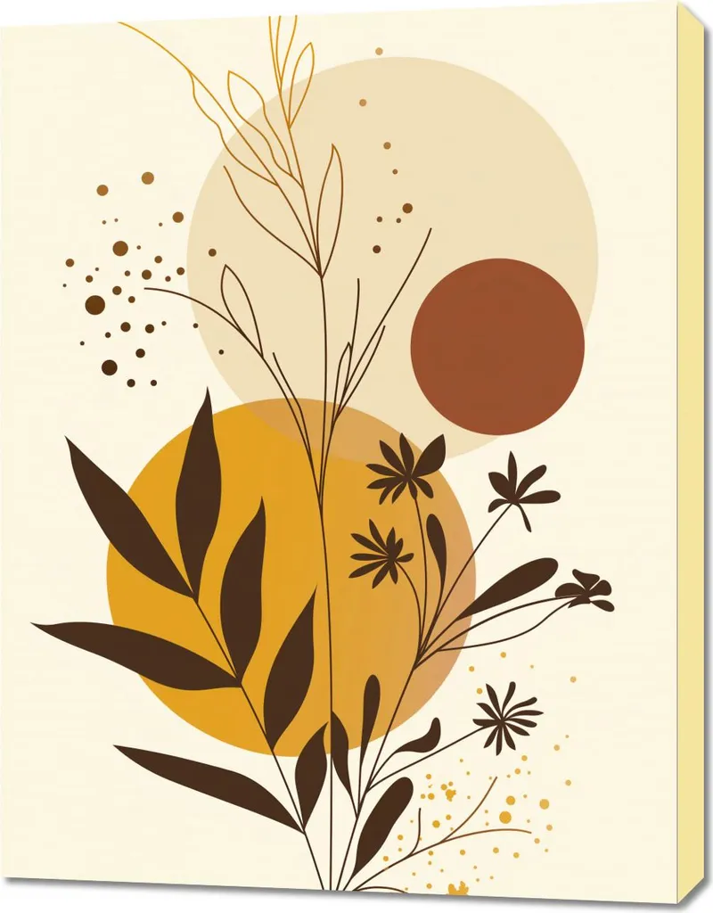 Image Saisons 70 x 90 cm Or - Tableau Décoratif Élégant pour Salon