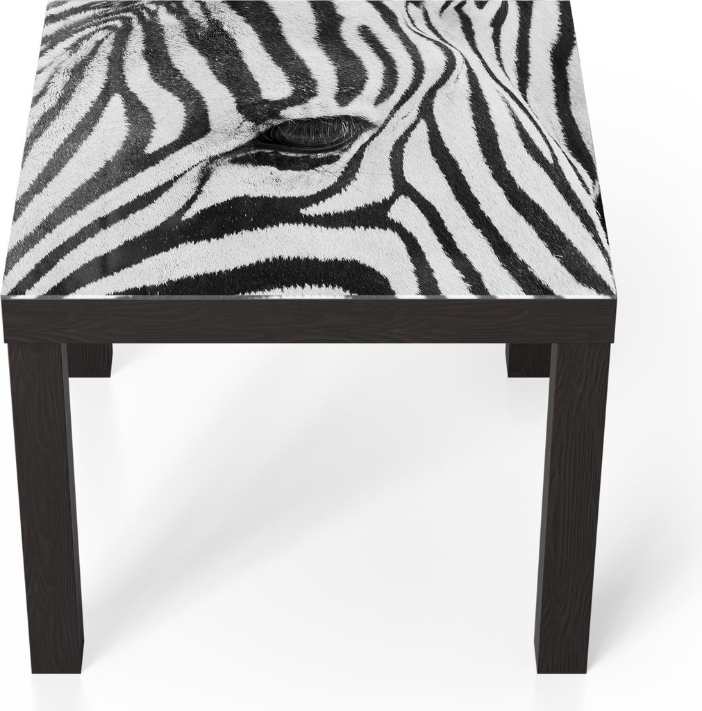 DEQORI Couchtisch 55x55 cm Schwarz 'Blick der Wildnis' Glas Beistelltisch Glastisch modern