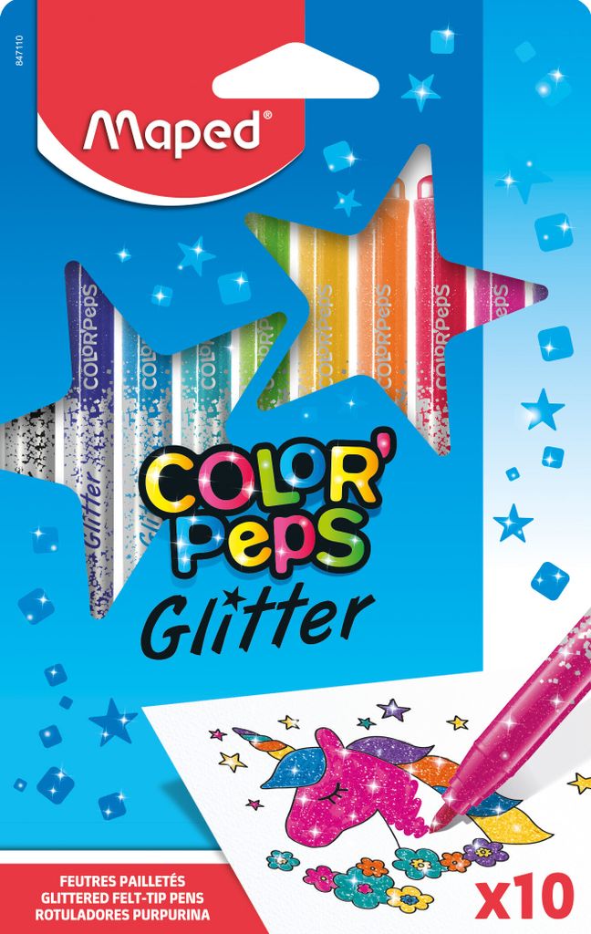 Maped Glitter-Fasermaler COLOR'PEPS 10er Kartonetui Produktbild