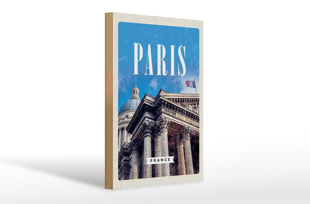Holzschild Reise 20x30cm Paris France Grand Palais Frankreich
