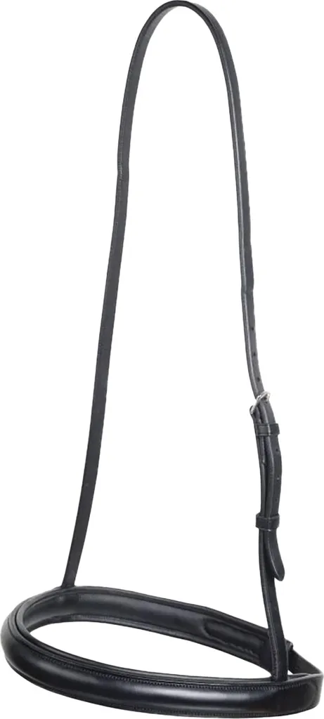 Bridon en cuir noir rembourré Collegiate muserolle Cavesson WB604