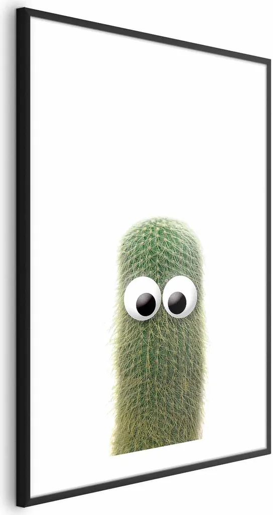 Quadro Cactus L'amico pungente 40x60 cm - Cornice Nera Minimalista
