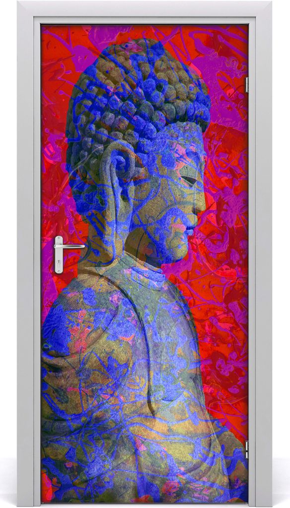 Tulup Türaufkleber 95x205 cm Dekorative Aufkleber Selbstklebend Wasserdichte Tapete Abnehmbar Schlafzimmer Wohnzimmer Wohnkultur - Abstraktion Buddha