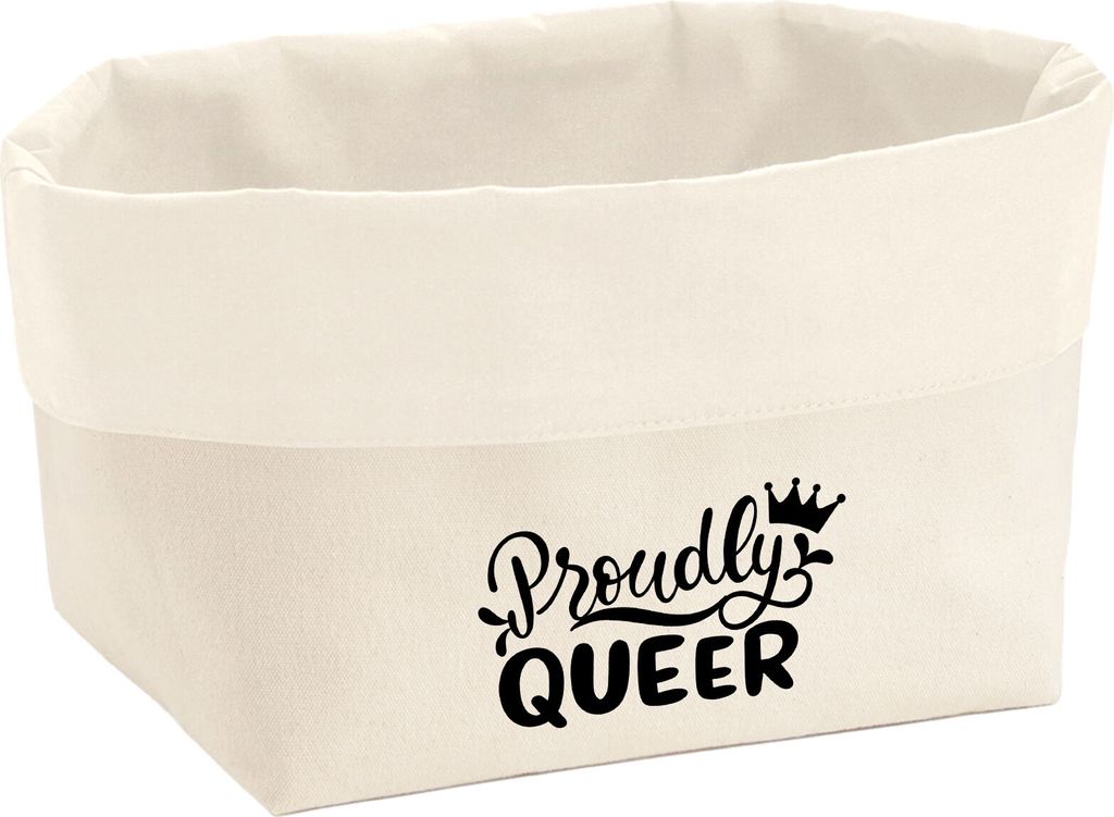Huuraa Organizer Proudly Queer Krone 8 Liter Large Canvas Baumwolle Utensilo Geschenkidee