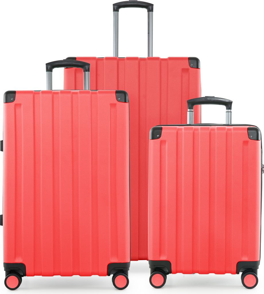 HAUPTSTADTKOFFER Q-Damm - Kofferset 3-teilig, Gepäck-Set (S+M+L) Koffer Hartschale robust, 4 Rollen Erweiterung, Kabinentrolley + Aufgabegepäck, ...