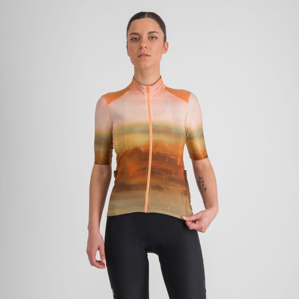 SPORTFUL Kurzarm Fahrradtrikot - FLOW SUPERGIARA - Braun/Beige M