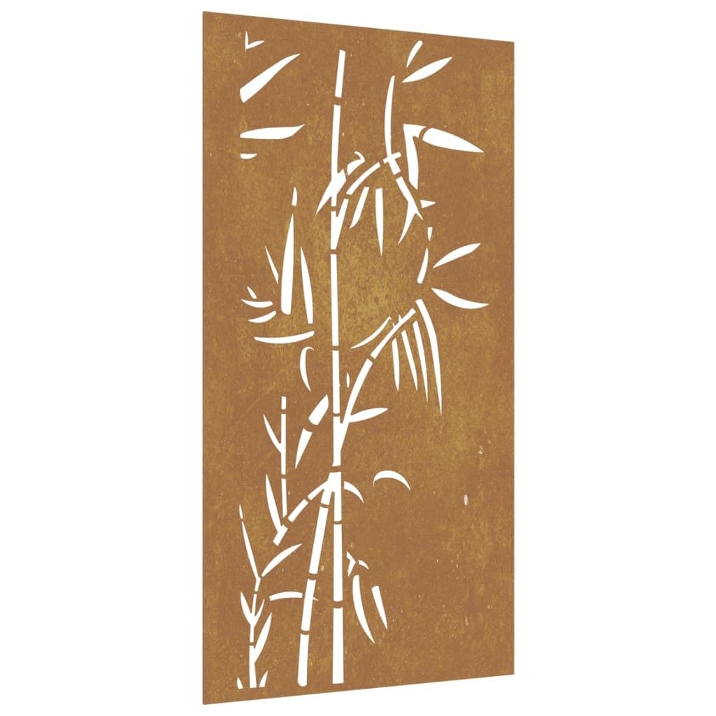 Garten-Wanddeko 105x55 cm Cortenstahl Bambus-Design