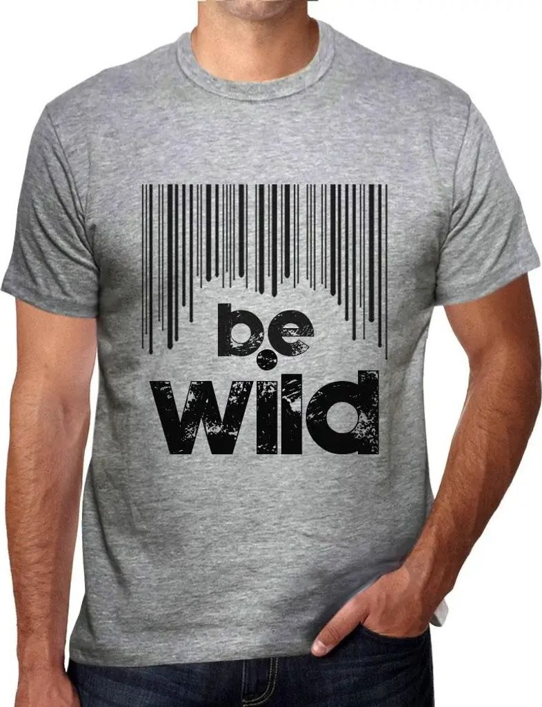 Herren Grafik T-Shirt Barcode ist wild – Barcode Be Wild – Öko-Verantwortlich Vintage Jahrgang Kurzarm Lustige Druck Geburtstag Geschenk Mann