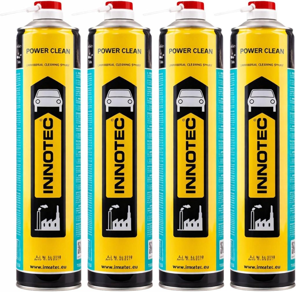 4 Stück INNOTEC Power Clean 750 ml Aerosol – Universalreiniger & Entfetter – entfernt Fett, Öl, Teer, Wachs und Kleberückstände – ideal f...
