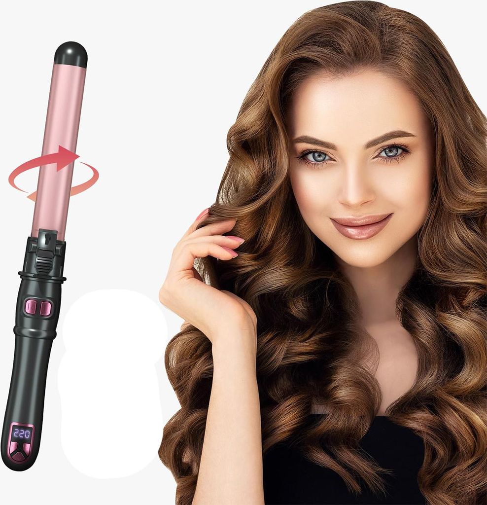 Multifunktionaler Keramik-Haarglätter & Lockenstab, 16-20mm, 15 Temperaturstufen, Roségold