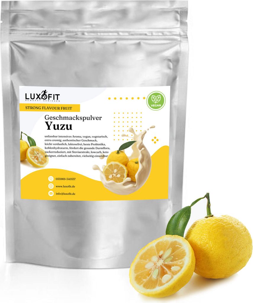 Yuzu Geschmackspulver Fruit Flavour kalorienarm 300 g