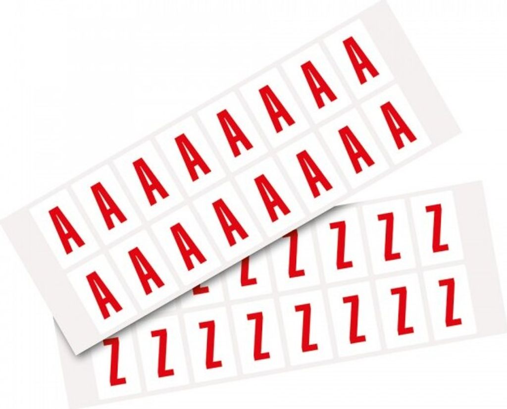 Dreifke® Aufkleber I Kombipackung Buchstabe A-Z, weiß/rot, Produktbild 