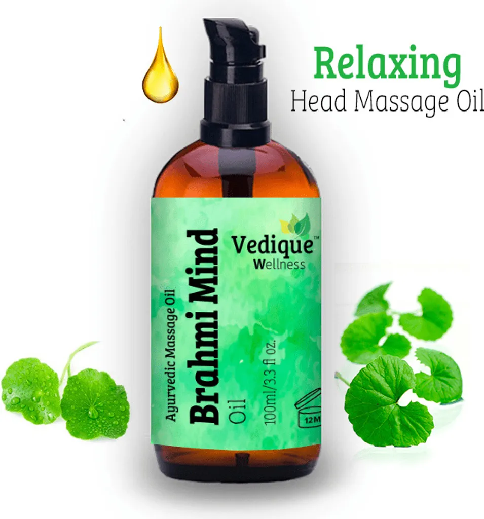 Huile de Massage Brahmi pour la Tête Soin Capillaire Apaisant Bio 100ml
