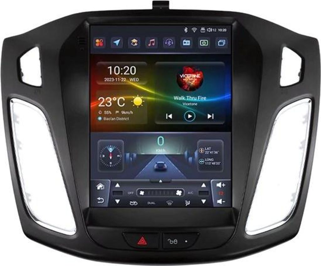 Ford Focus 3 Mk3 S-Serie Android Autoradio – CarPlay, Android Auto, 768x1024 HD Display, Navigation, Doppel-DIN – 8GB RAM 128GB Speicher
