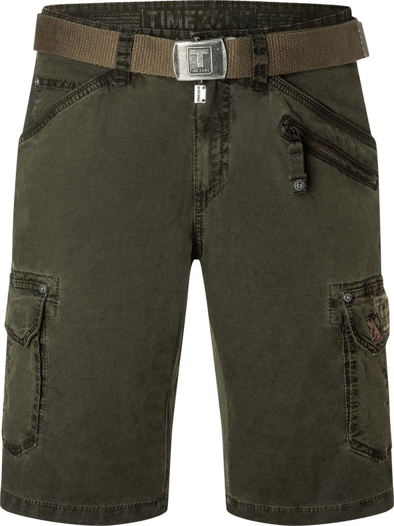 Timezone Cargo Jeans Shorts mit Gürtel und Festem Stoff Größe: 30W