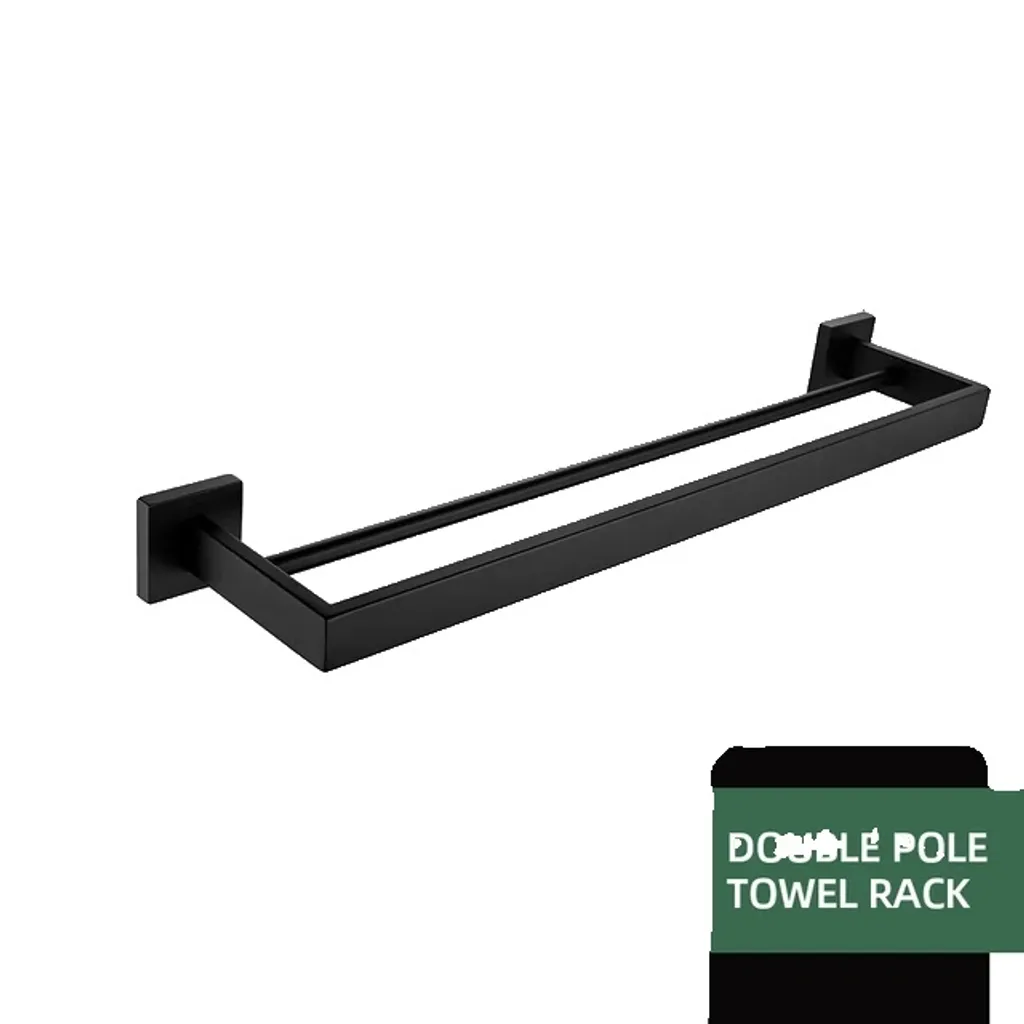 Kit accessoires salle de bains noir mat étagère et porte-serviettes
