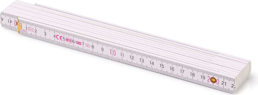 Metrie Zollstock 2m Block 72, Weiß, mit Polyamid-Gelenken - 200 Stück